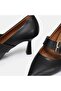 Large Size Stiletto Genuine Leather De Leather 1-42-43-44-Black Leather - 7