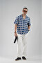 Trend Biz Regular Fit Embroidery Patterned Lattice Fabric Men's Shirt - 2