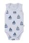 Sailboat Print 0-3 Years Old Snap-On Bodysuit - White