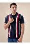 Striped Regular Fit Navy Polo T-shirt
