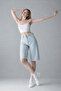 Women's Knee Length Classic 5 Pocket Ice Blue Denim Shorts