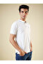 Solid White Tipping Collar Polo T-shirt - 2