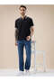 Waffle Textured Regular Fit Balck Polo T-shirt - 5