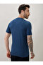 Solid Henley Neck Brand Logo Print Regular Fit Teal T-shirt - 3