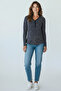 Women's V-Neck Lace Detailled Patterned Lycra Summer Blouse - 2