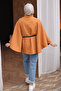 Camel Belted Boucle Poncho - 3