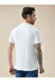 Geometric Textured Regular Fit White Polo T-shirt - 3