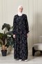 Shirred Robadan Buttoned Front Viscose Fabric Tesseture Clothing Mother Dress Prayer Dress