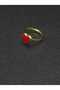 Heart Model Steel Children's Ring with Enamel Embroidery, Yellow Gold Color Plated, Adjustable Size - 3
