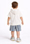 “Cozy Dino” Hooded Tee & Striped Shorts Baby Set - 4