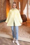 Yellow Elastic Sleeves Striped Shirt Tunic - 2