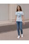 Senior Girls Light Blue Graphic T Shirt - 5