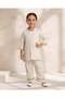 Girls White Printed 3 Piece Set With Trousers