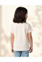 Girls Beige Placement Print T-Shirt - 3
