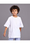 Boys White Jacquard Stripe Loose Fit T Shirt