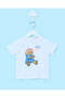Infant Girls White Printed Teddy T-Shirt