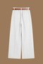 Women's Belt Pack Wide Leg Straight White Women's Trousers - 5