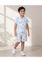 Boys Blue Allover Print Shirt and Shorts Set - 2
