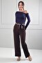 Women's Elastic Waistband Pocketed Knitted Crepe Stretch Fabric Palazzo Pants - 3