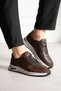 Nexon Genuine Leather Men's Lace-Up Comfort Sole Casual Bitter Brown Sneakers - 4