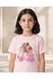 Girls Pale Pink Studded Mesh Boxy T-Shirt - 4
