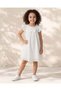 Girls Ivory Solid Textured A Line Dress