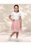 Girls Pink Embroidered Mesh Skirt - 2