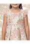 Girls Pink High Low Jacquard Dress - 3