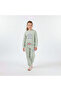 Girls Light Green Printed Sweat Top And Jogger Set