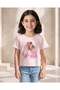 Girls Pale Pink Studded Mesh Boxy T-Shirt
