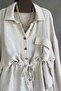 Linen Textured Gold Button Detailed Shirt and Pants Set 51311 - 5