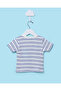 Infant Boys White Striped Yarn-Dyed Jacquard T-Shirt - 4