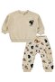 Dinosaur Embroidered Set for 6-18 Months - Beige 18-24 Months