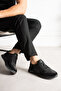 Nexon Genuine Leather Men's Lace-Up Comfort Sole Casual Black Sneakers - 2