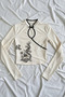 Dragon Printed Chinese Collar Tie-Detail Long Sleeve Cropped Blouse - 2