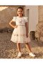 Girls White Sequin Moon Mesh Dress - 4