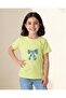 Girls Green Placement Print T-Shirt
