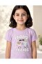 Girls Lilac Friends Placement Print T-Shirt - 4