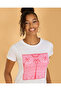 Women White Placement Print Casual T-Shirt - 4