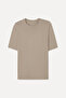 Men's Beige Modal Blend Loose Fit Crew Neck T-Shirt