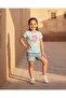 Girls Blue Printed T-Shirt - 5