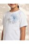 Girls White T-Shirt With Blue 3D Flower - 4
