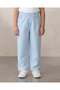 Girls Blue Schiffli Trouser with Bow Detail