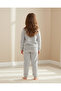 Girls Grey Star And Moon Print Long Sleeve Pyjama Set - 2