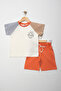 Boy's Summer Set Cotton Pieces Printed Top and Bottom Shorts 2-Piece Set 2-5 Years Old - 7