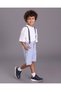 Boys Blue Suspender Bermuda Shorts - 2