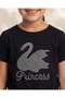 Girls Black Printed T-Shirt - 4