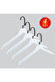 Wooden (Black Lama Hook) Clothes, Blouse, Shirt Hanger White Color 4 Pieces