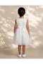 Girls White Textured Party Dress - 3