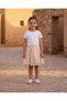 Girls Beige Organza Skirt - 5